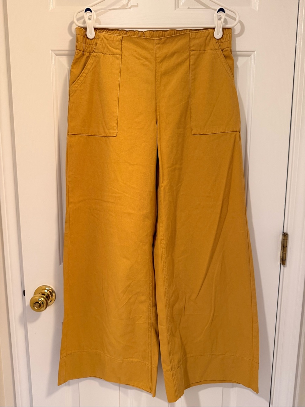 Wide Leg High-Rise Pants in Mustard